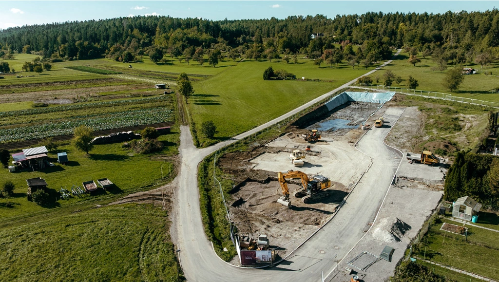 Spatenstich Dronenaufnahme